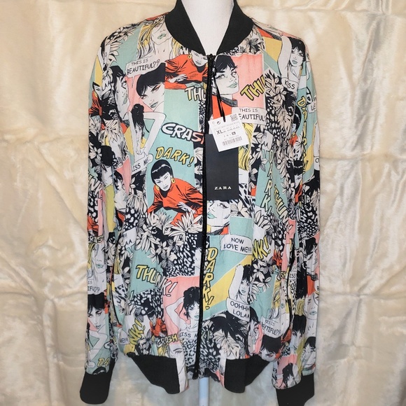 Zara Jackets & Blazers - FIRM NWT ZARA Comic Book print Bomber Jacket